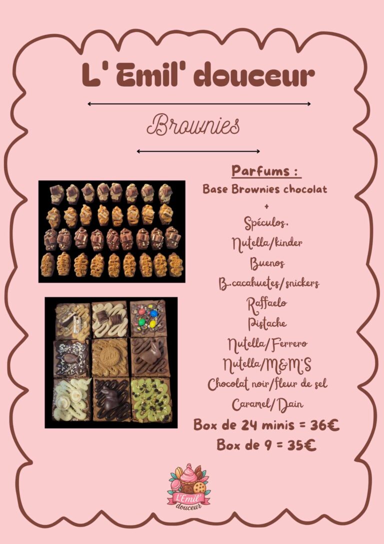 fiche tarifaire brownies