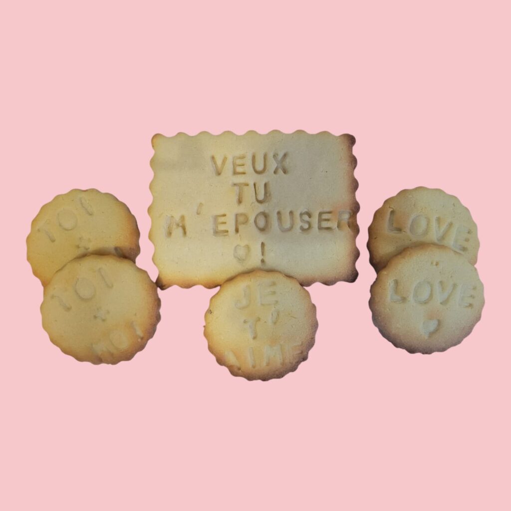 set de 6 biscuits de demande en mariage