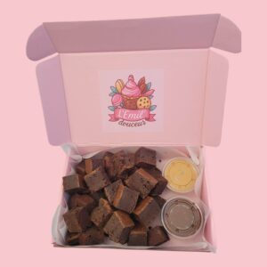 Box rose de minis brownies