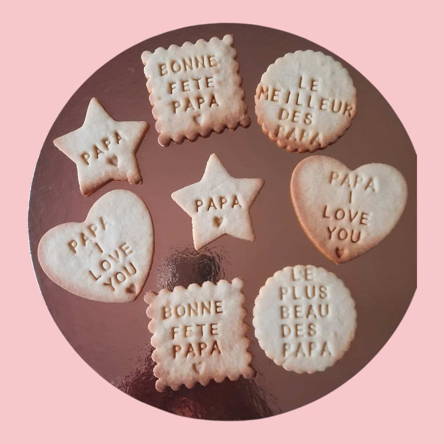 set de biscuits message fêtes des pères